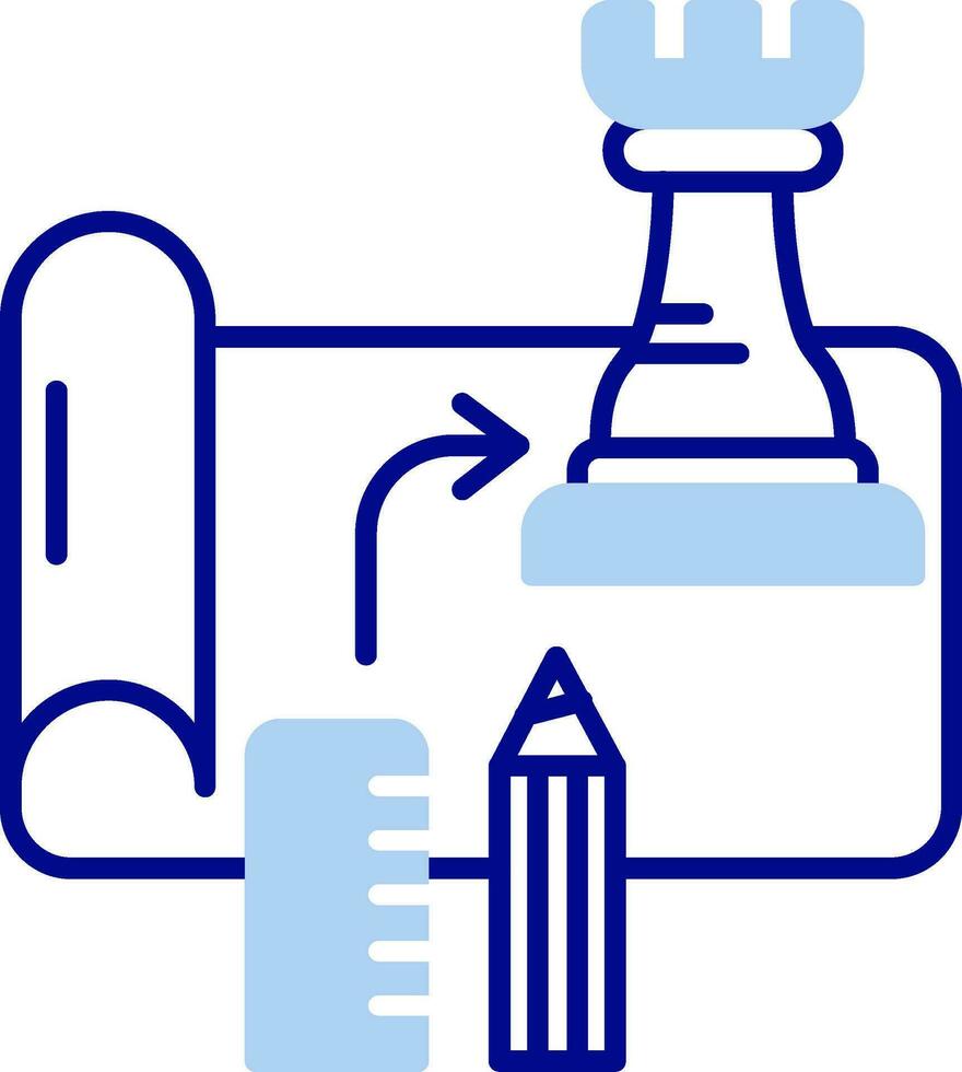 icono lleno de línea de estrategia vector
