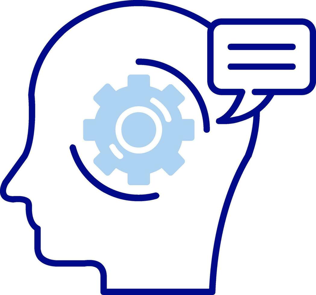 Thinking Line Filled Icon vector