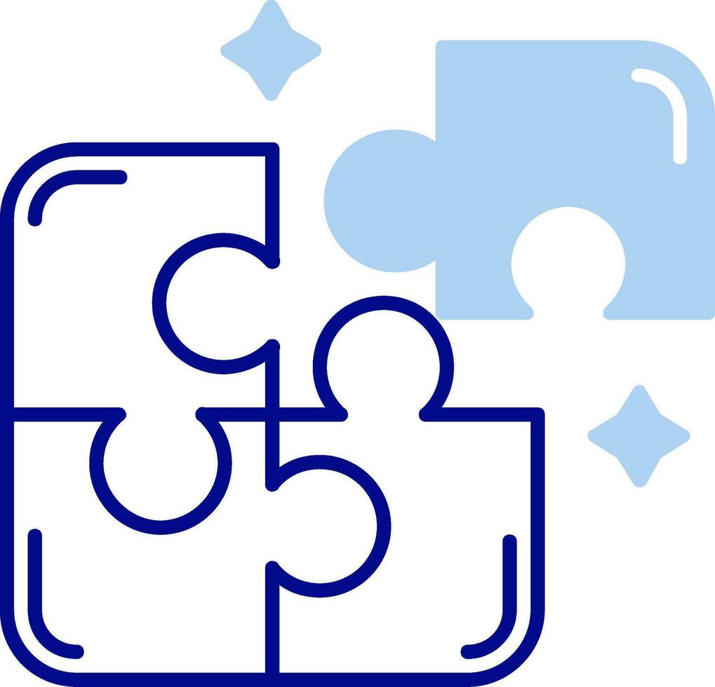 Puzzle Line Filled Icon vector