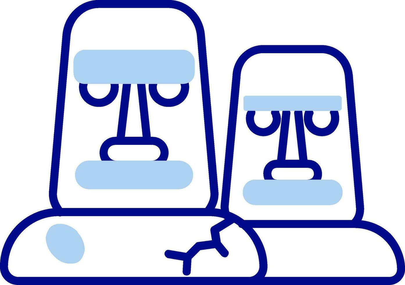 Moai Line Filled Icon vector