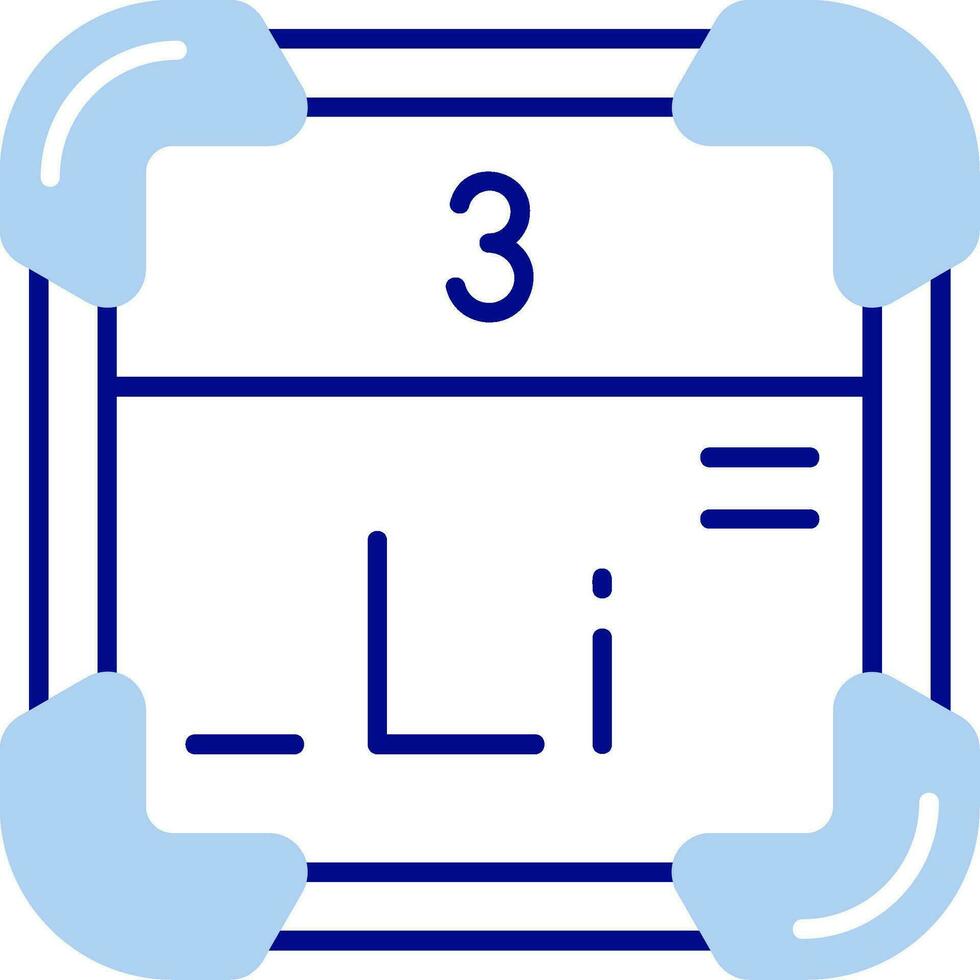 Lithium Line Filled Icon vector