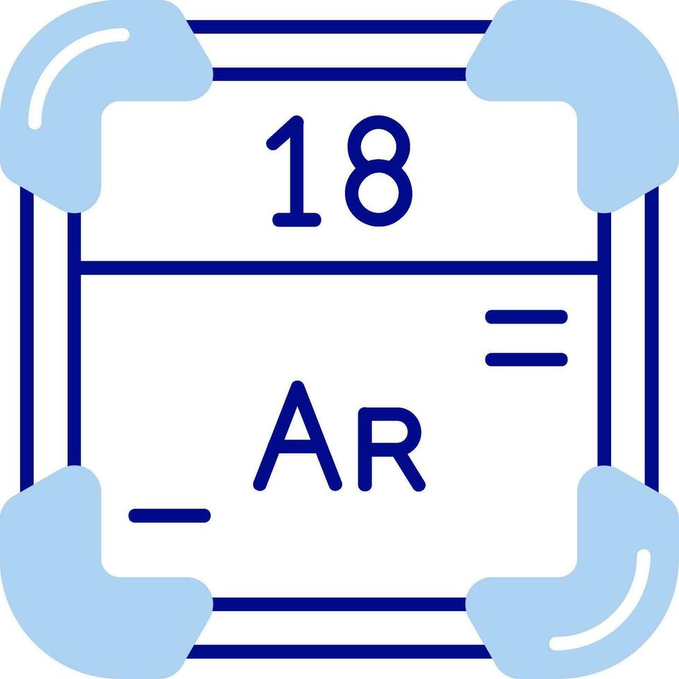 Argon Line Filled Icon vector