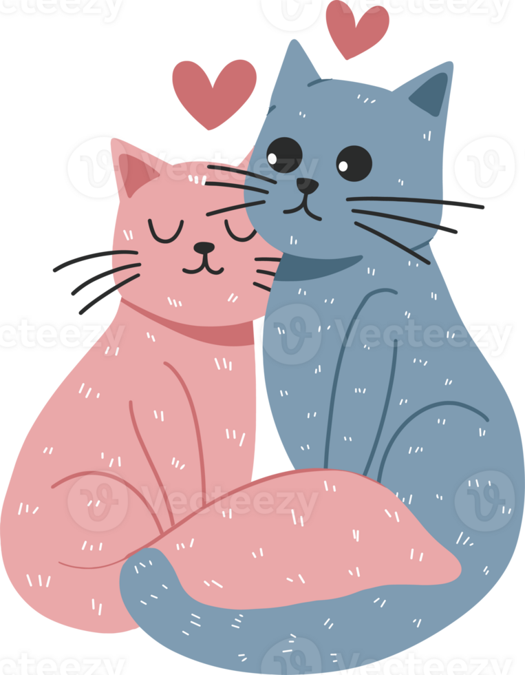 Cute couple Cat valentine png