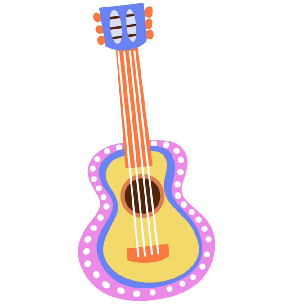 Colorful of guitar ethnicity Mexico png