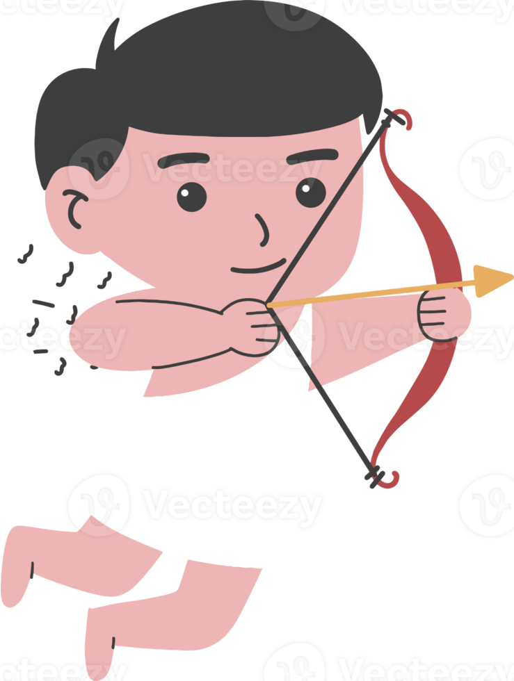 Cute cupid darts illustration for valentine day png