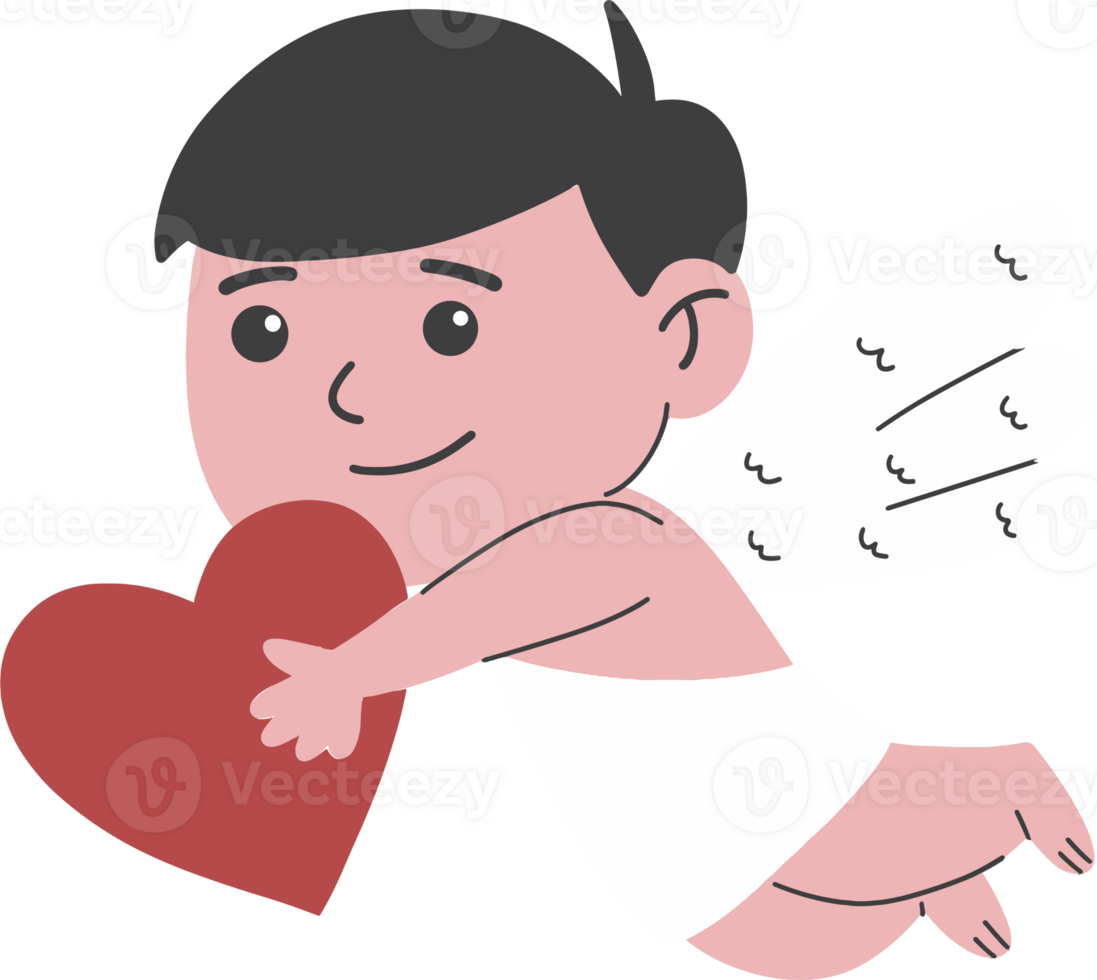 Cute cupid illustration bringing love for valentine day png