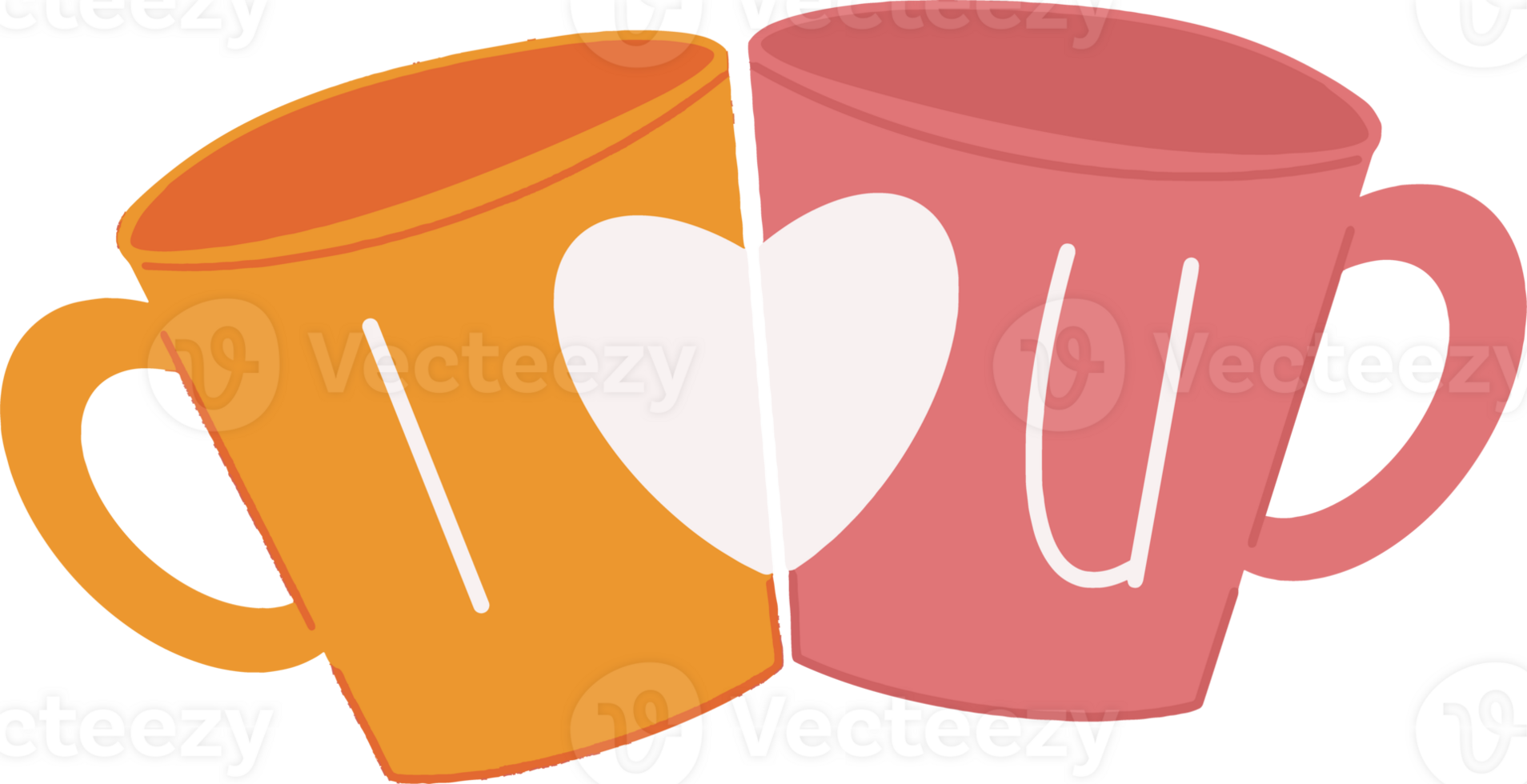 Couple mug illustration valentine gift png