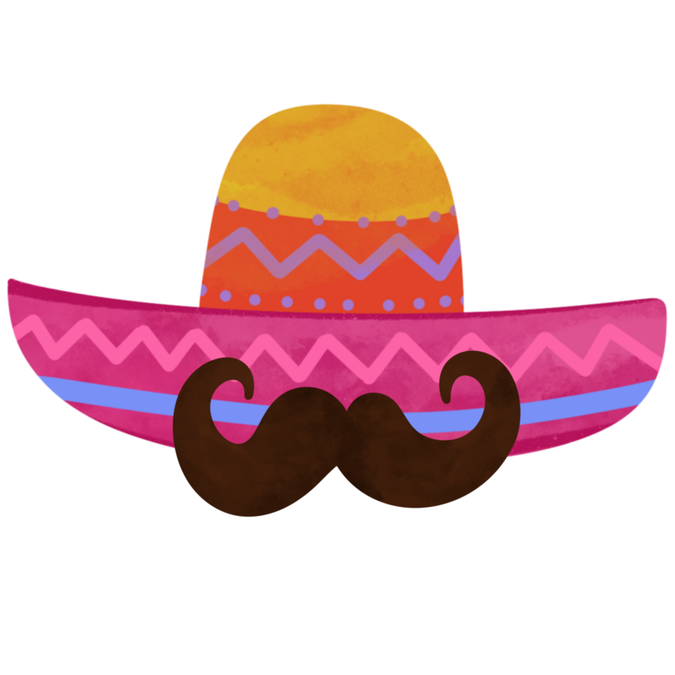 Cute sombrero hat illustration png