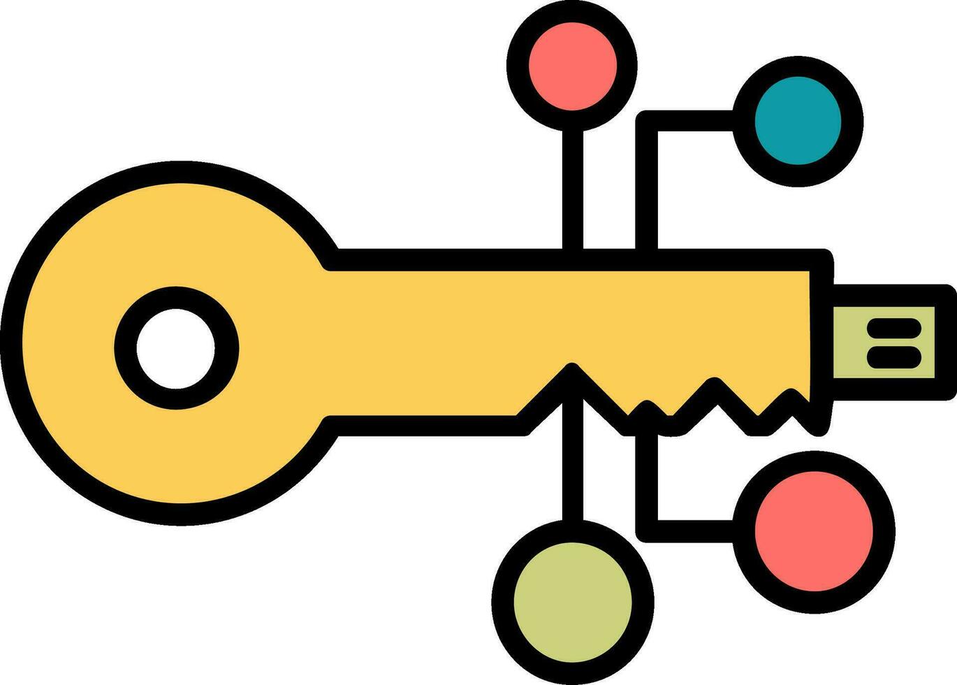 digital key Vector Icon