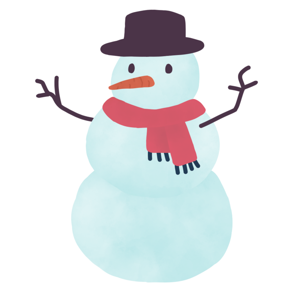 Winter snowman illustration png