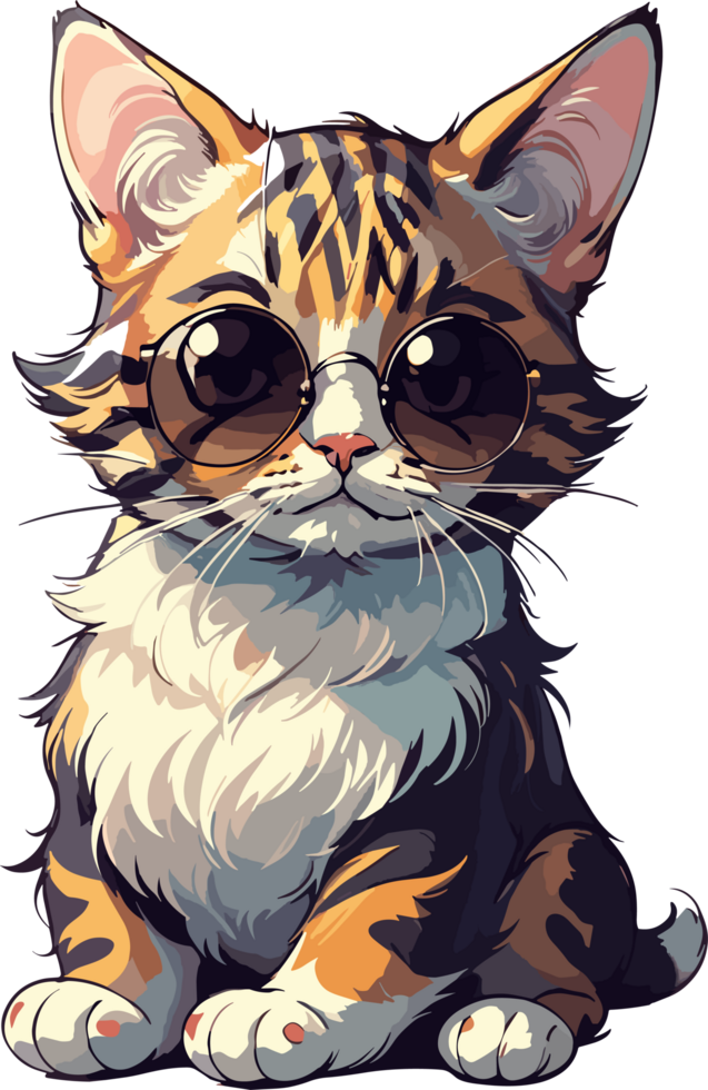 AI generated Retro Cat with Sunglasses Image png