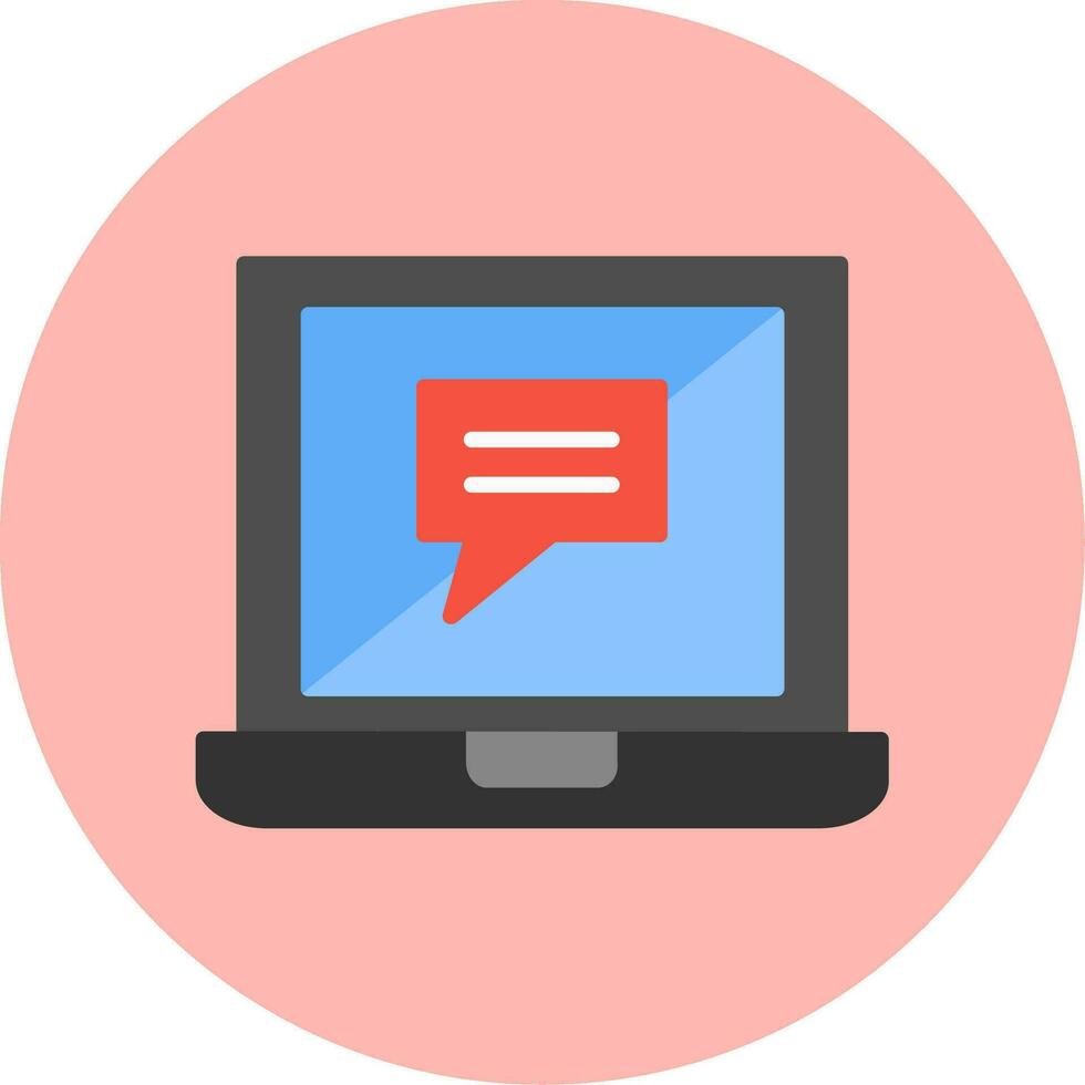 Laptop Chat Vector Icon