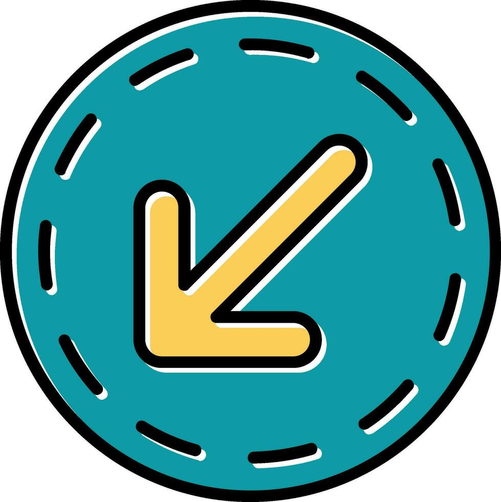 Down Left Arrow Vector Icon