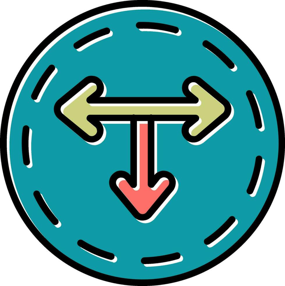 T Junction Vector Icon