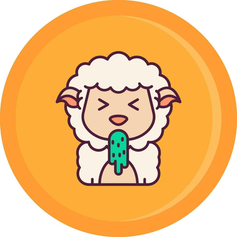 Vomit Line Filled Icon vector
