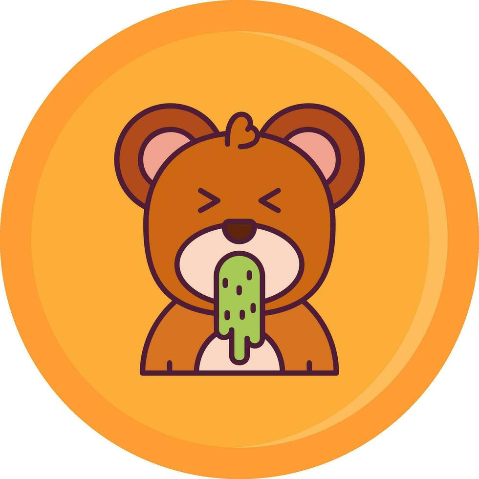 Vomit Line Filled Icon vector