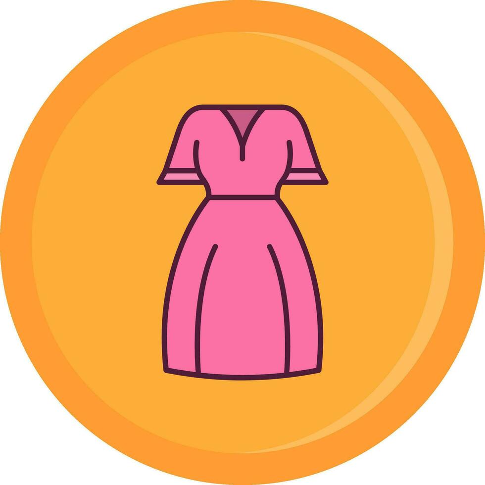 Women dress Line Filled Icon vector