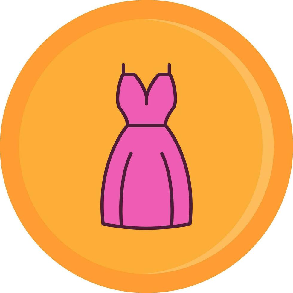 Evening dress Line Filled Icon vector