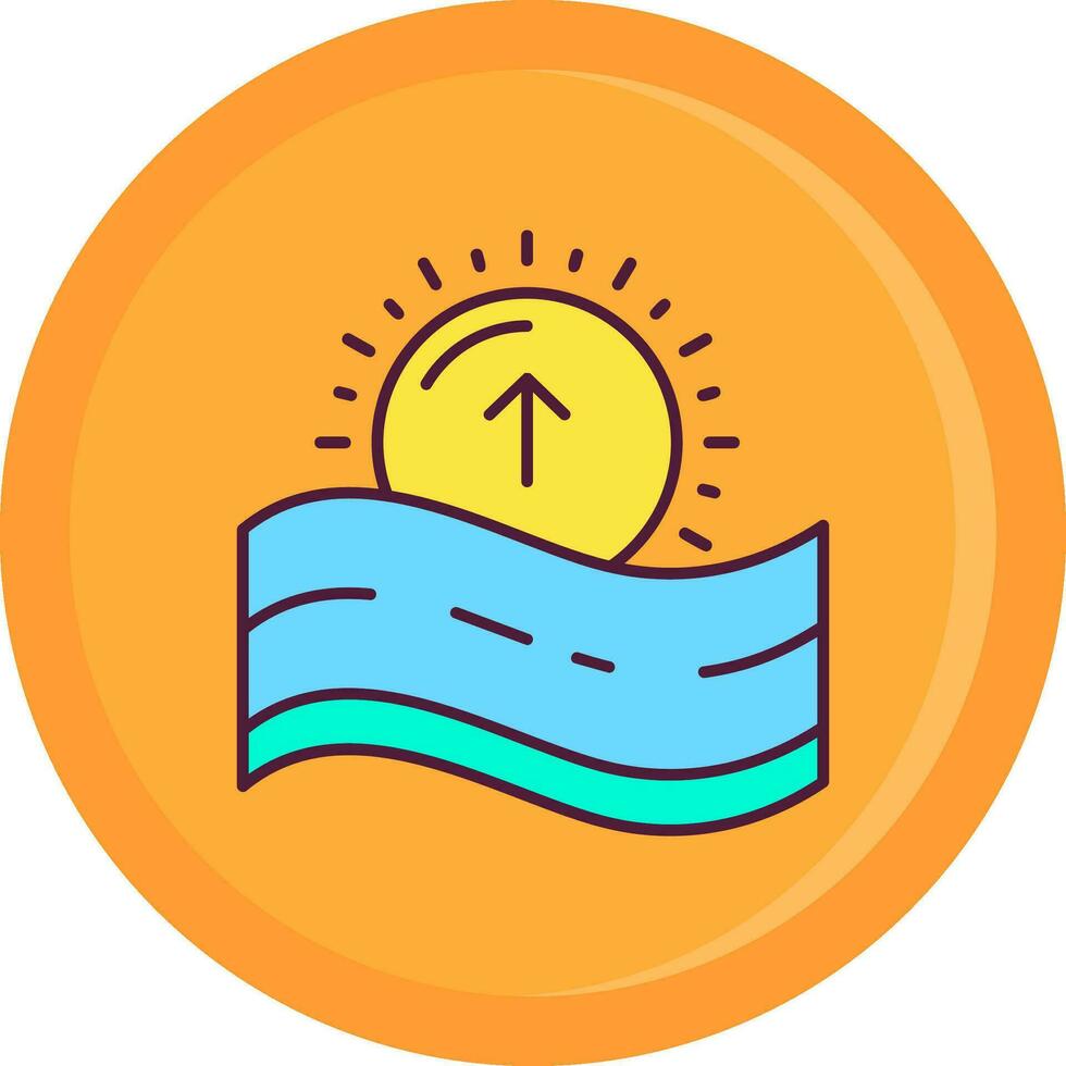 Sunrise Line Filled Icon vector
