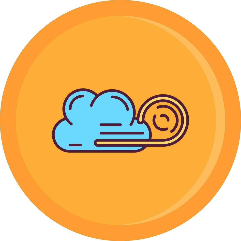 viento nube línea lleno icono vector