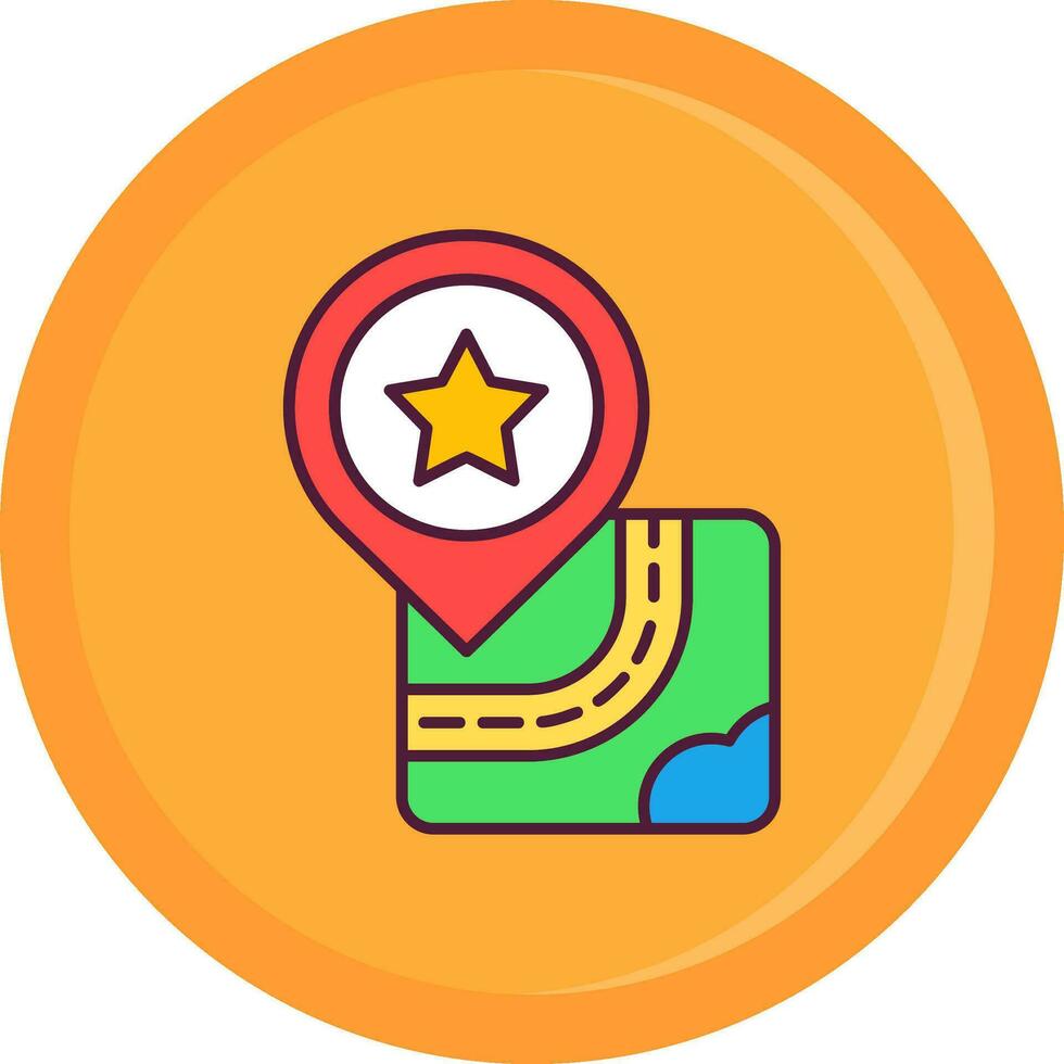 Star Line Filled Icon vector