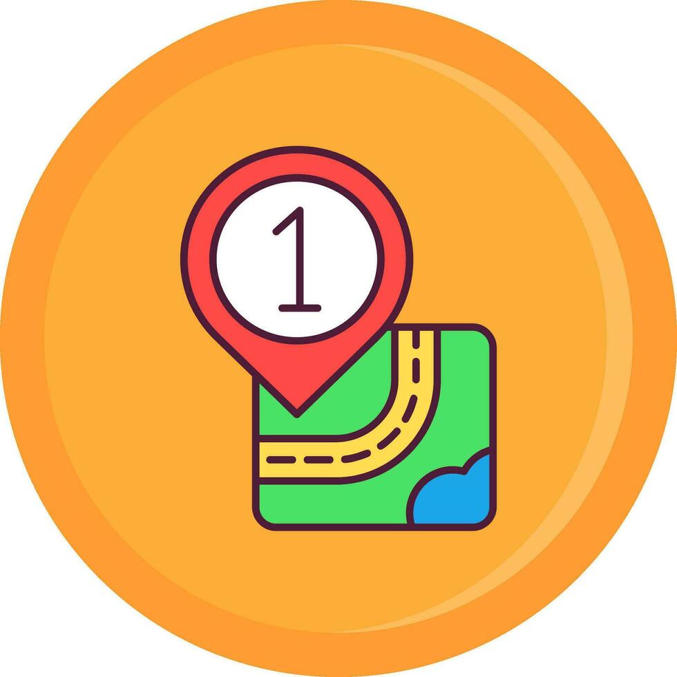 One Line Filled Icon vector