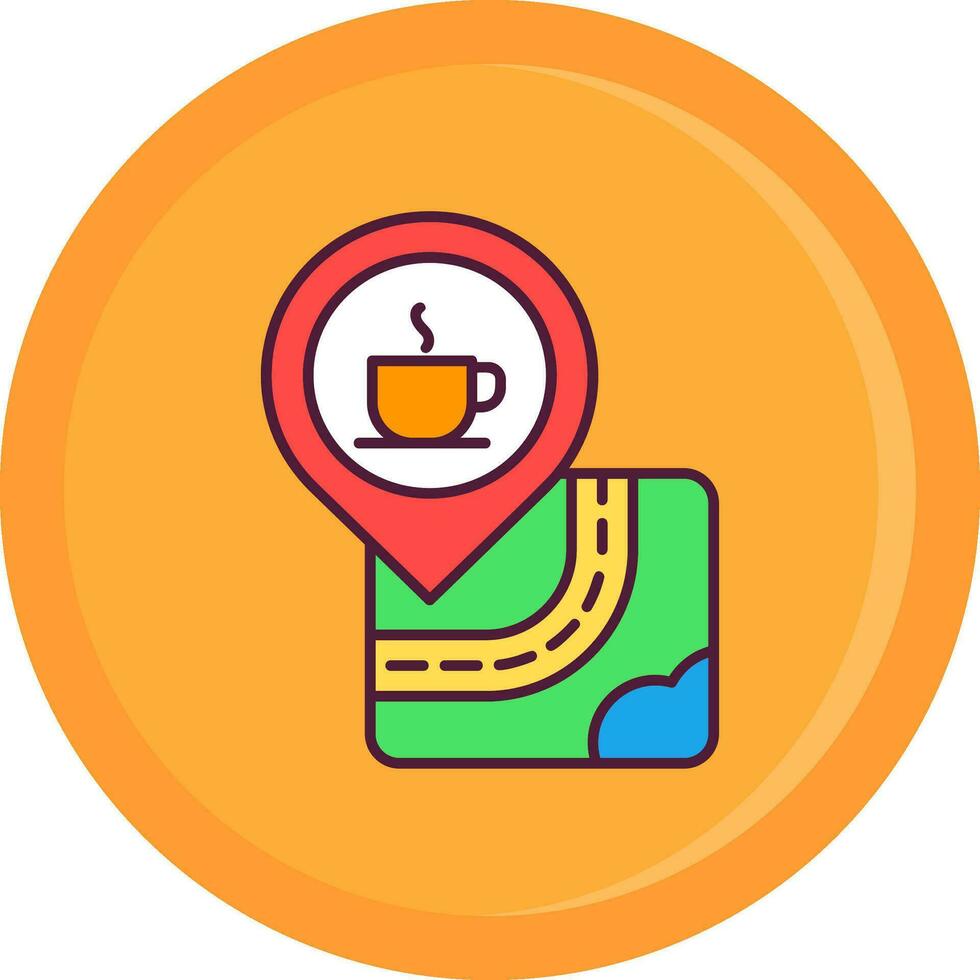 café línea lleno icono vector