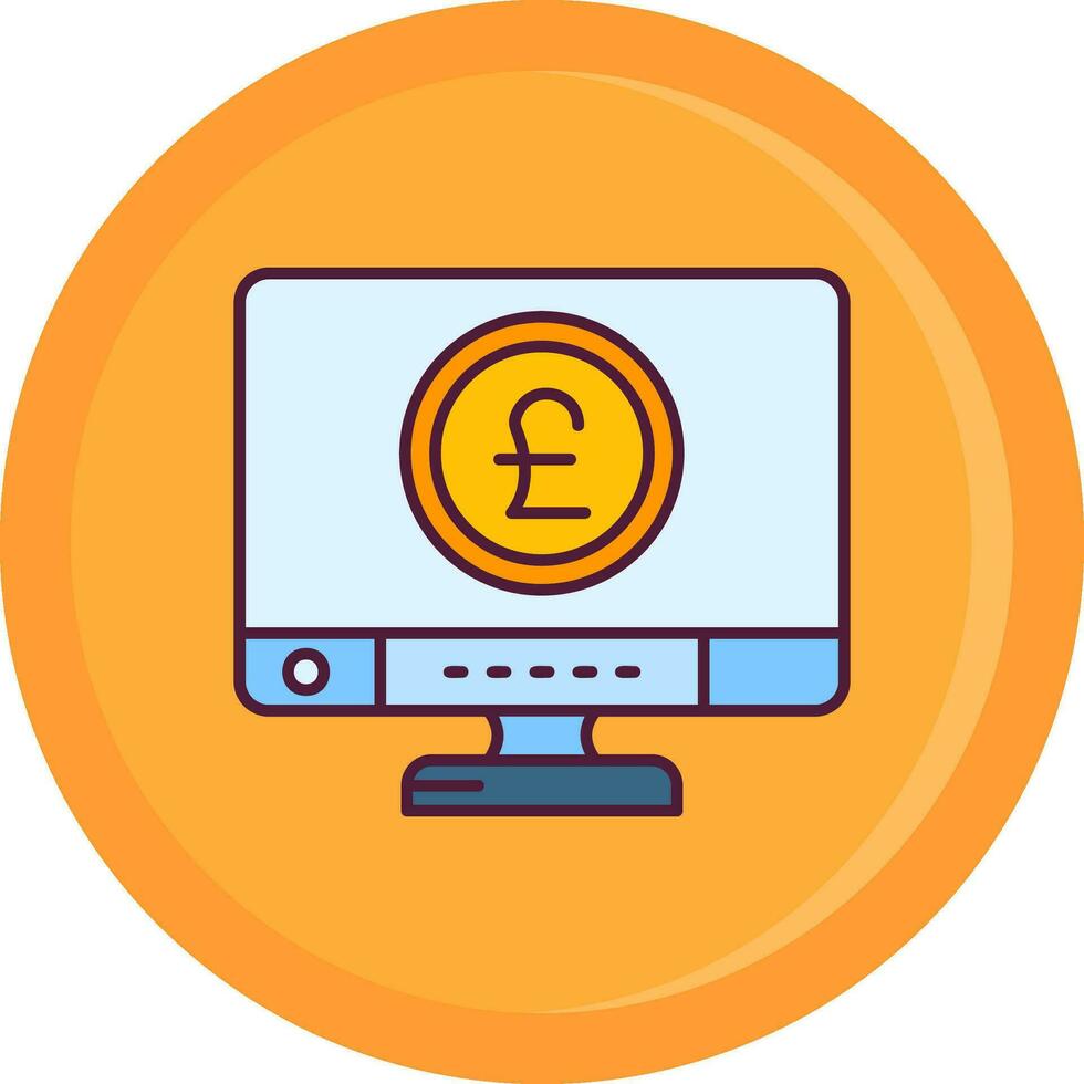 Pound Line Filled Icon vector