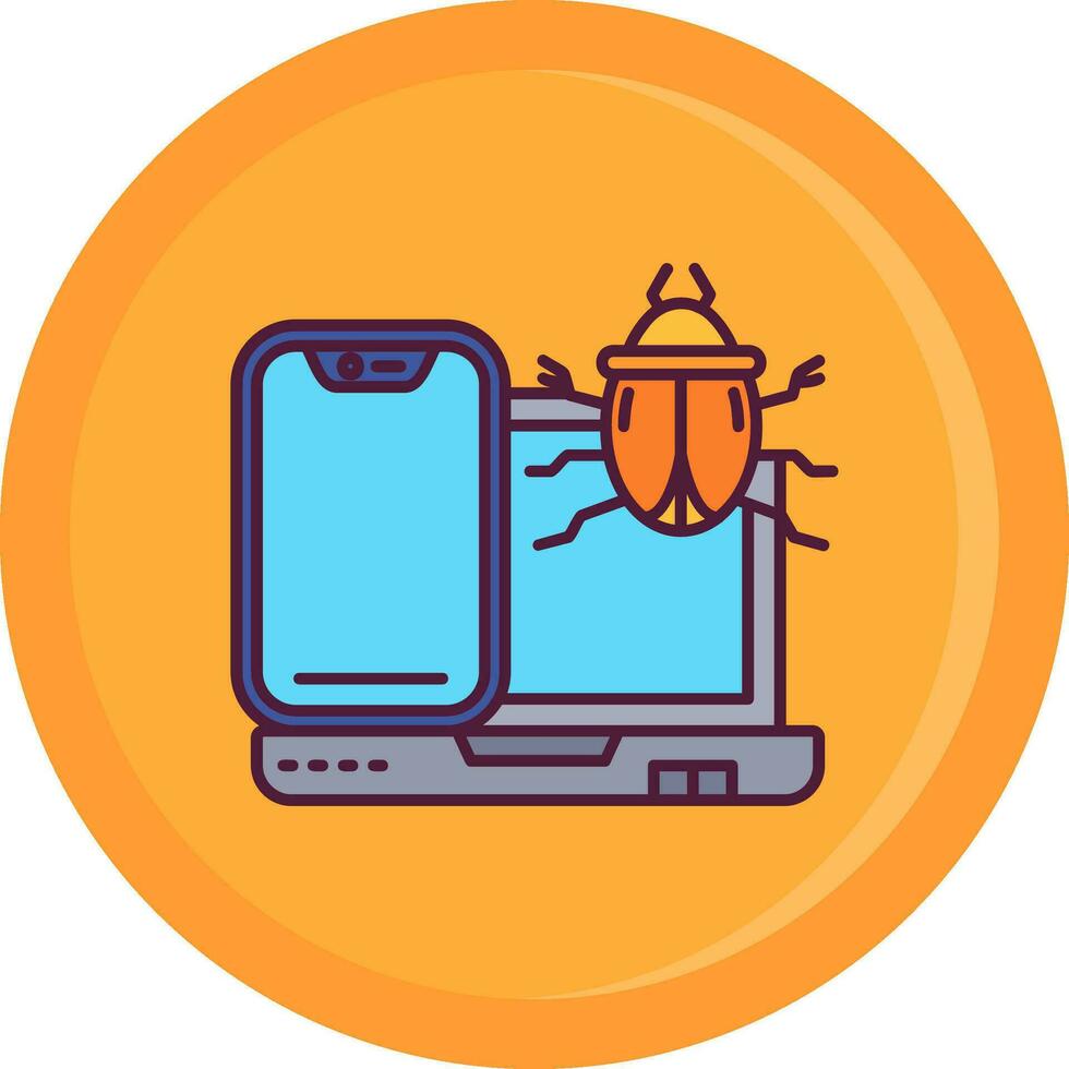Bug Line Filled Icon vector