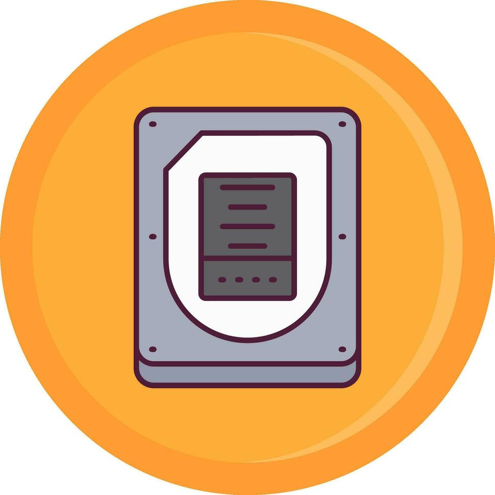Disk Line Filled Icon vector