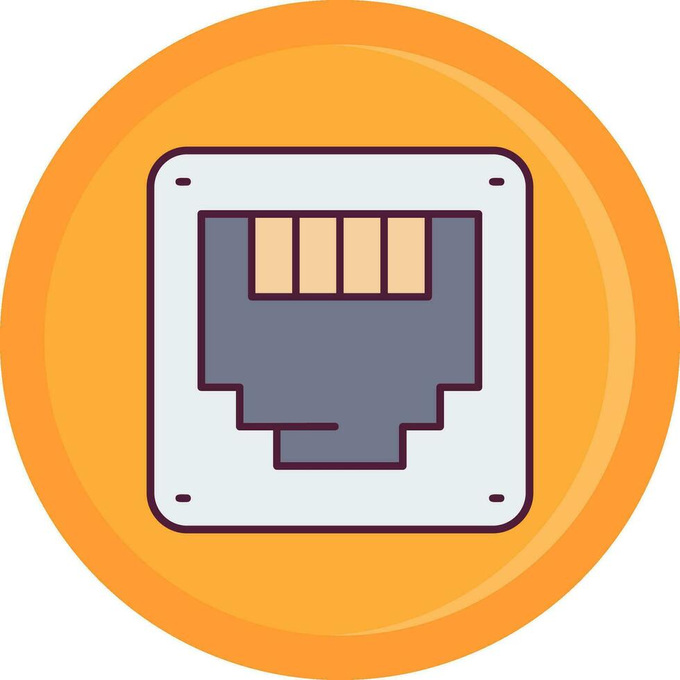 Ethernet Line Filled Icon vector