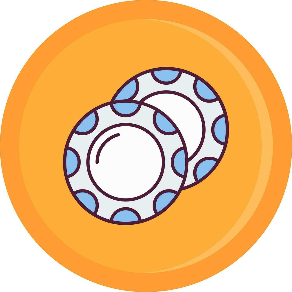 Plate Line Filled Icon vector