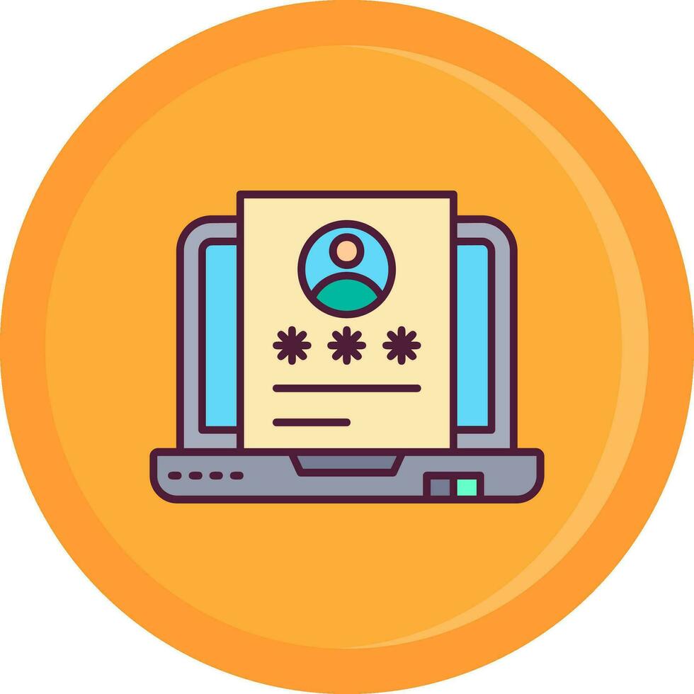 Identification Line Filled Icon vector