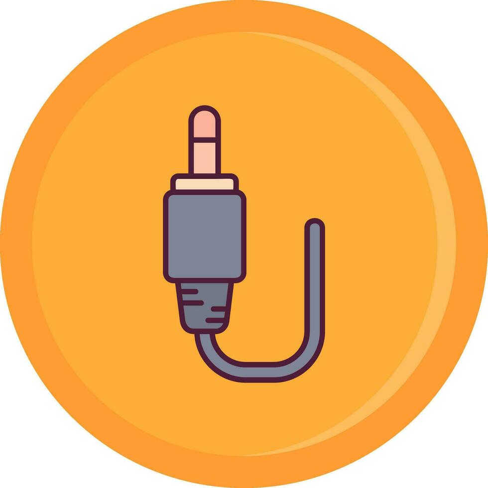 Audio cable Line Filled Icon vector