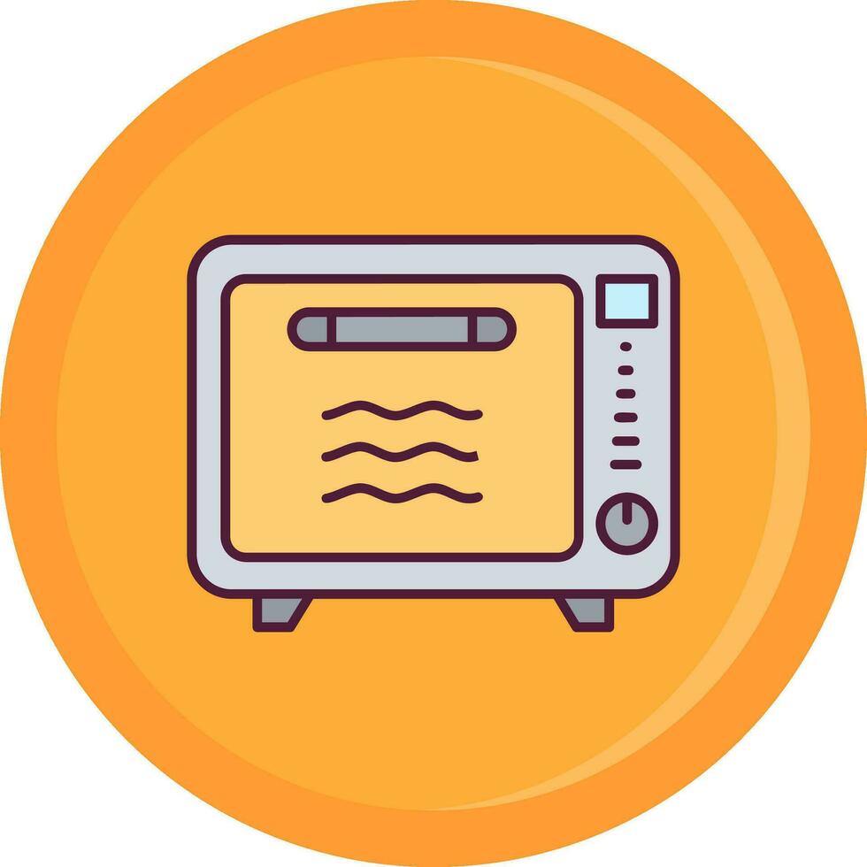 horno línea lleno icono vector