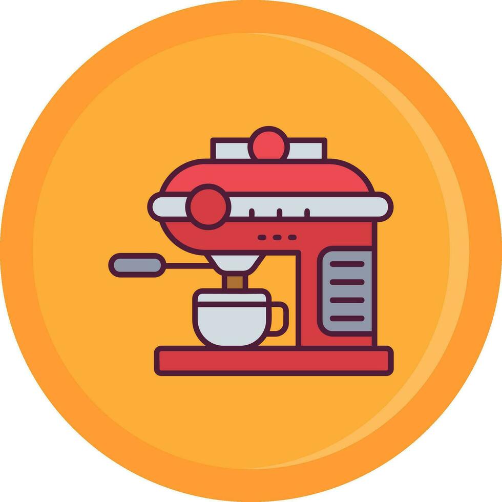 icono lleno de línea de máquina de café vector