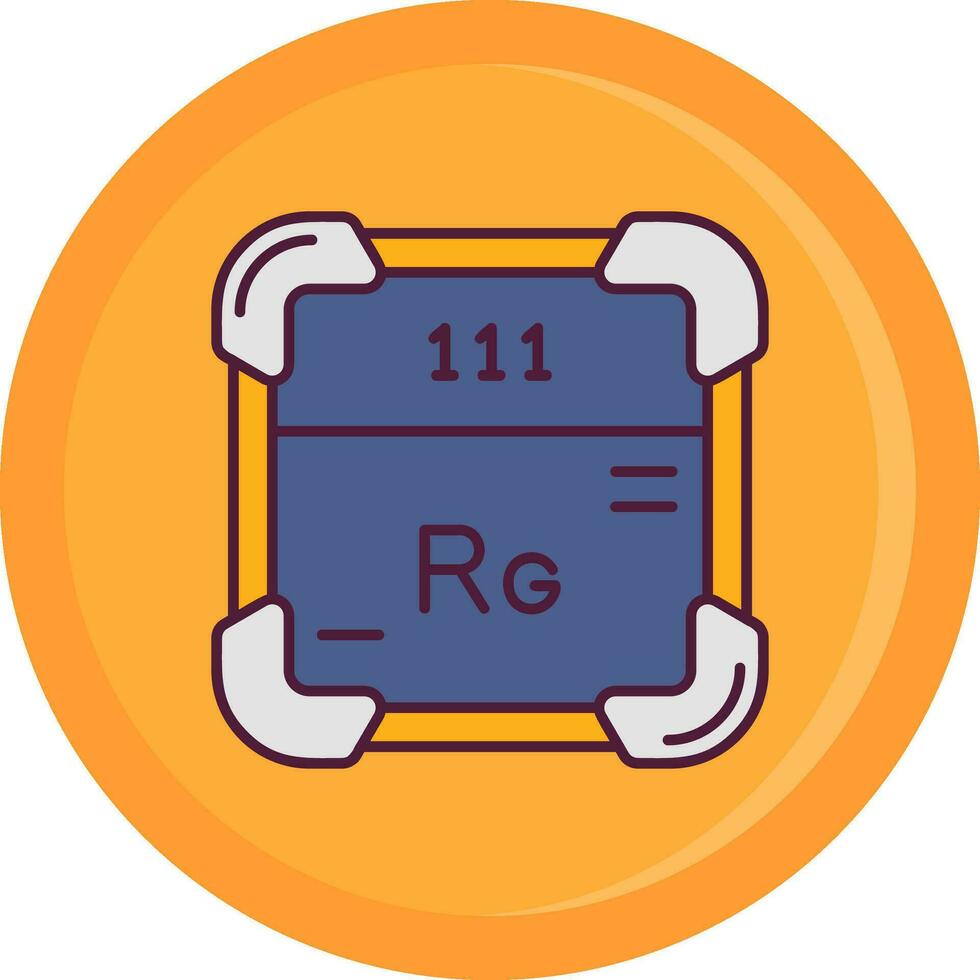 Roentgenium Line Filled Icon vector