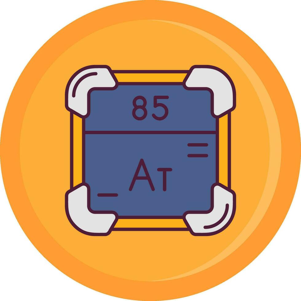 astatine línea lleno icono vector