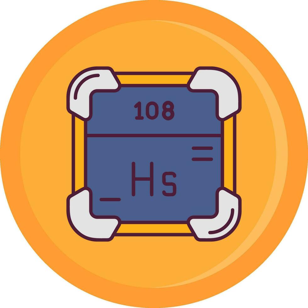 hassium línea lleno icono vector