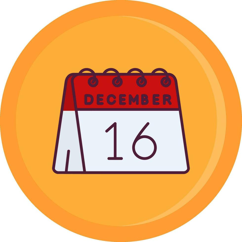 16th of December Line Filled Icon vector