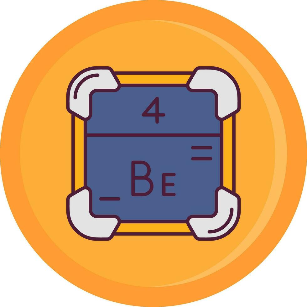 Beryllium Line Filled Icon vector