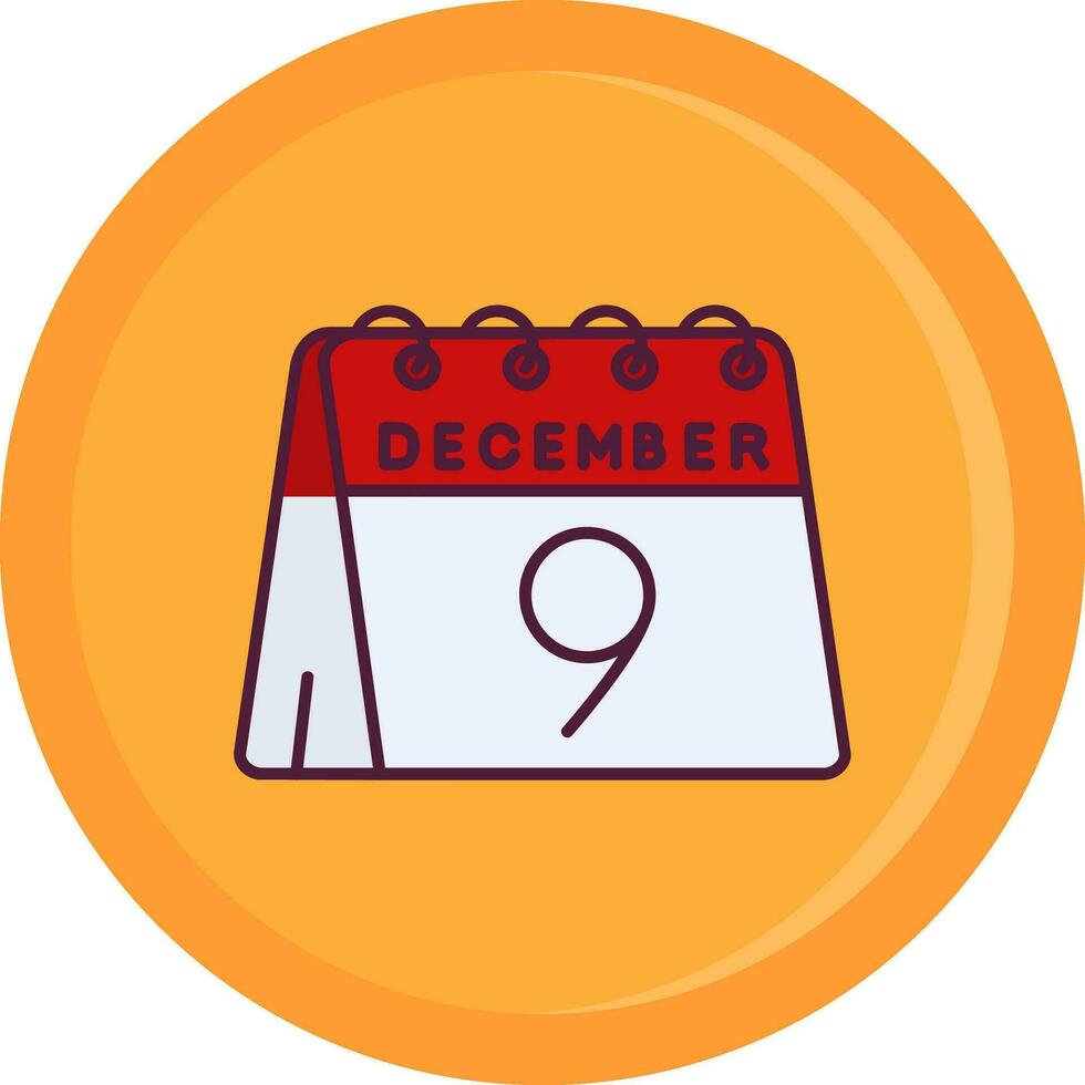 9th of December Line Filled Icon vector