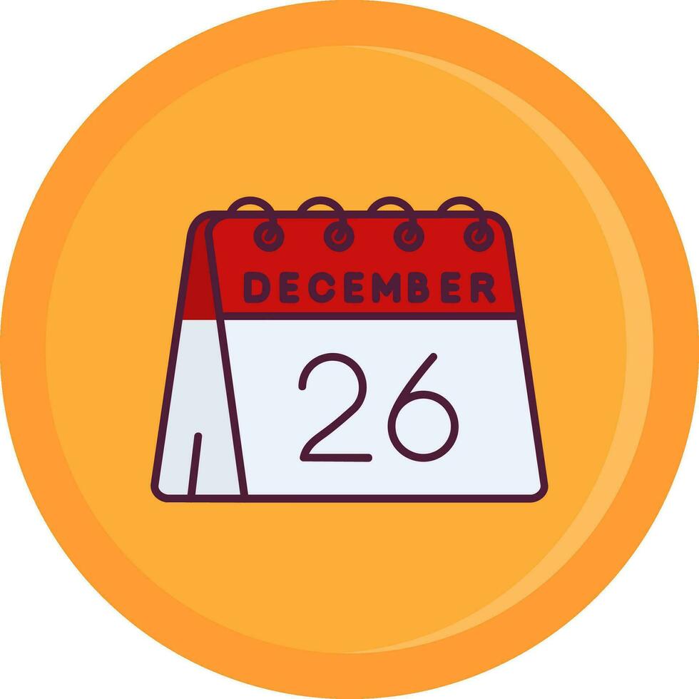 26th of December Line Filled Icon vector