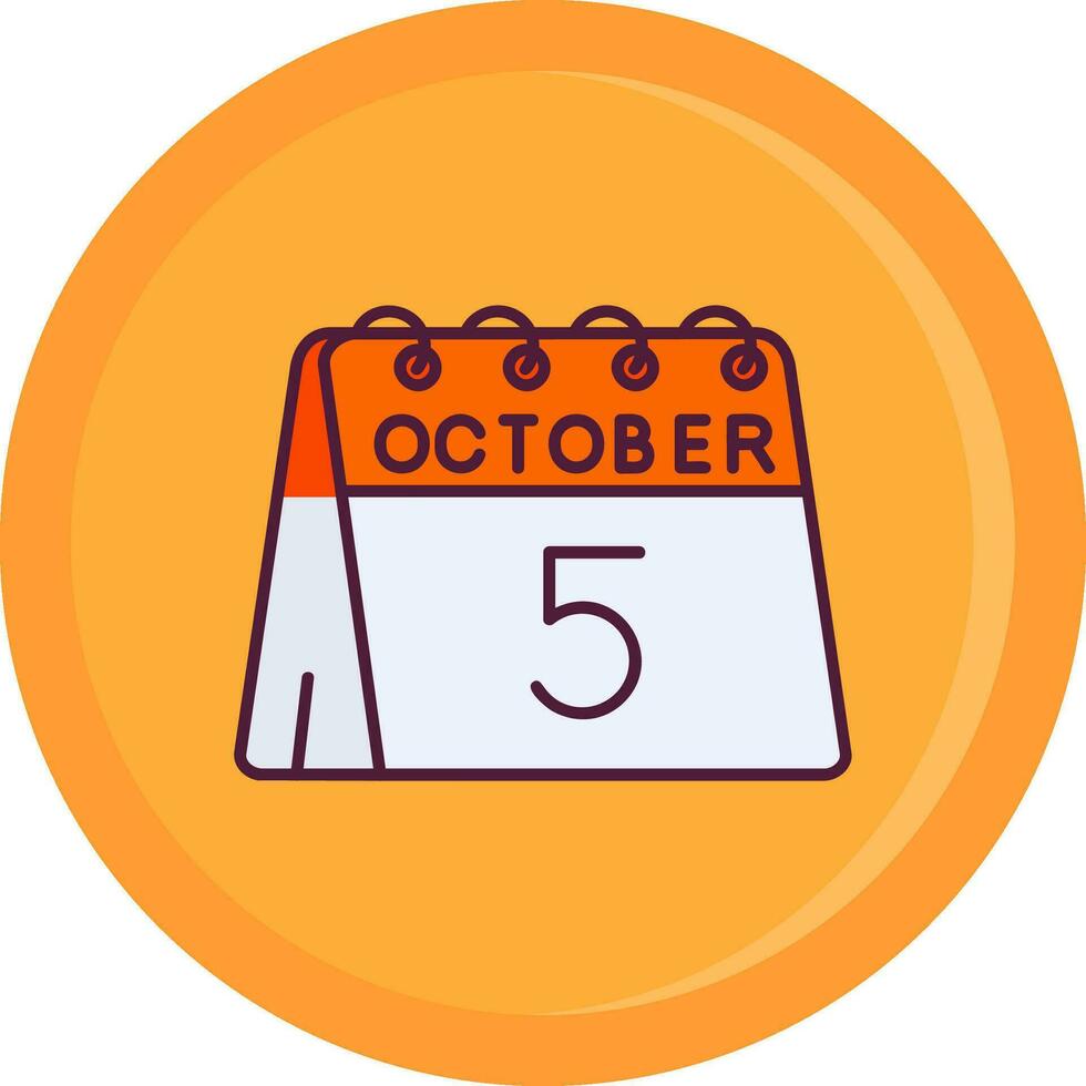5th of October Line Filled Icon vector