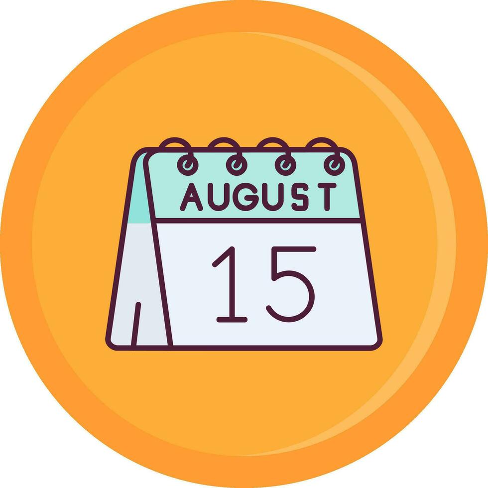 15th of August Line Filled Icon vector