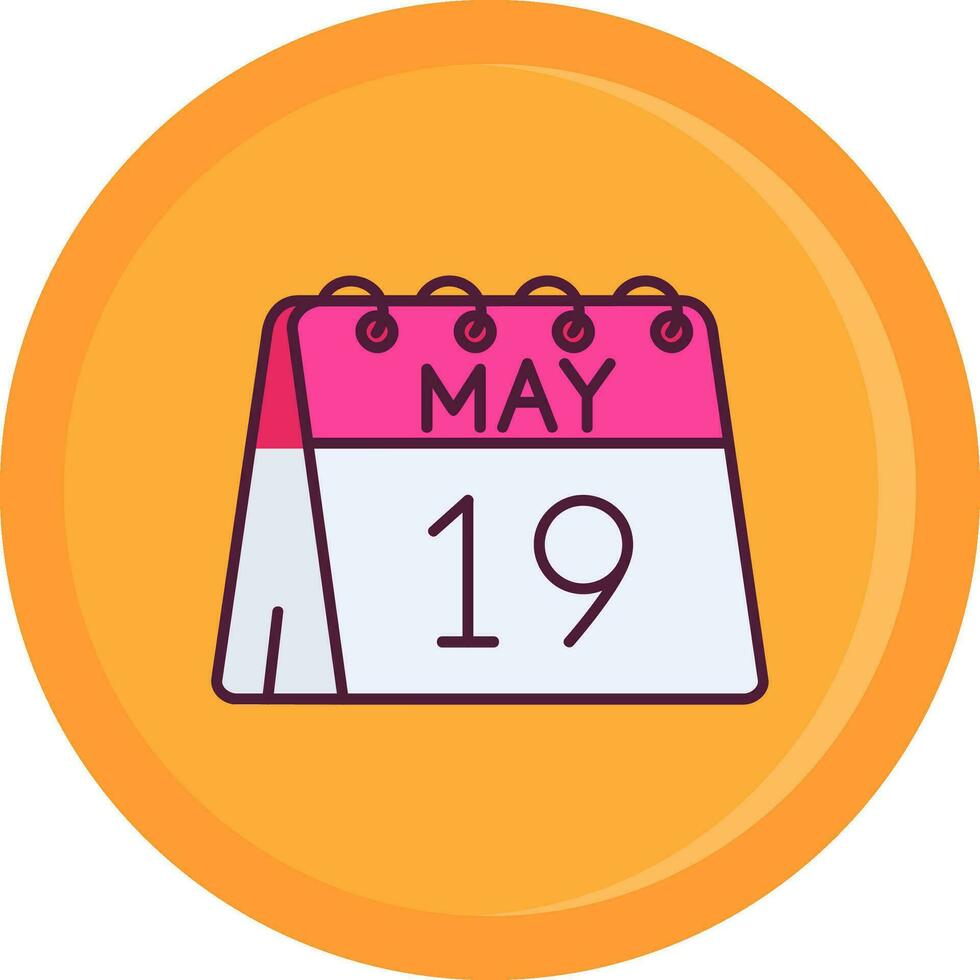 19th of May Line Filled Icon vector