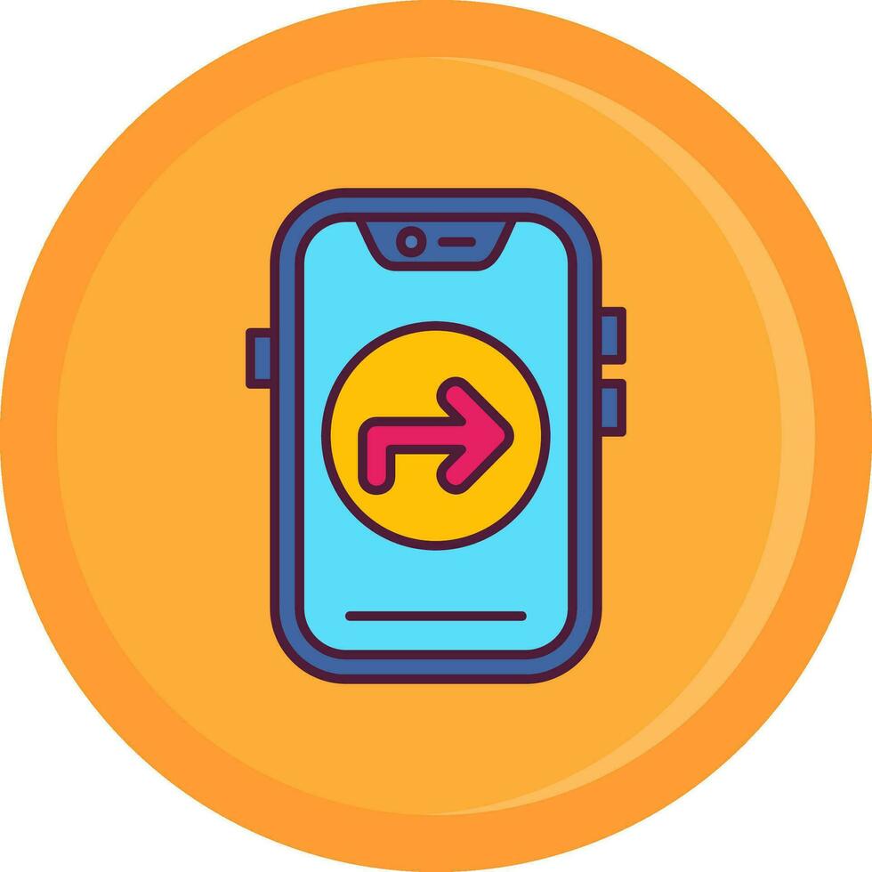 Direction Line Filled Icon vector