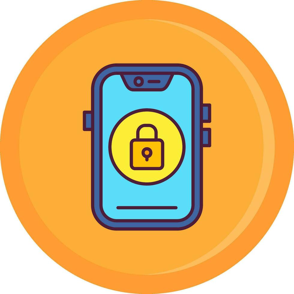 Lock Line Filled Icon vector