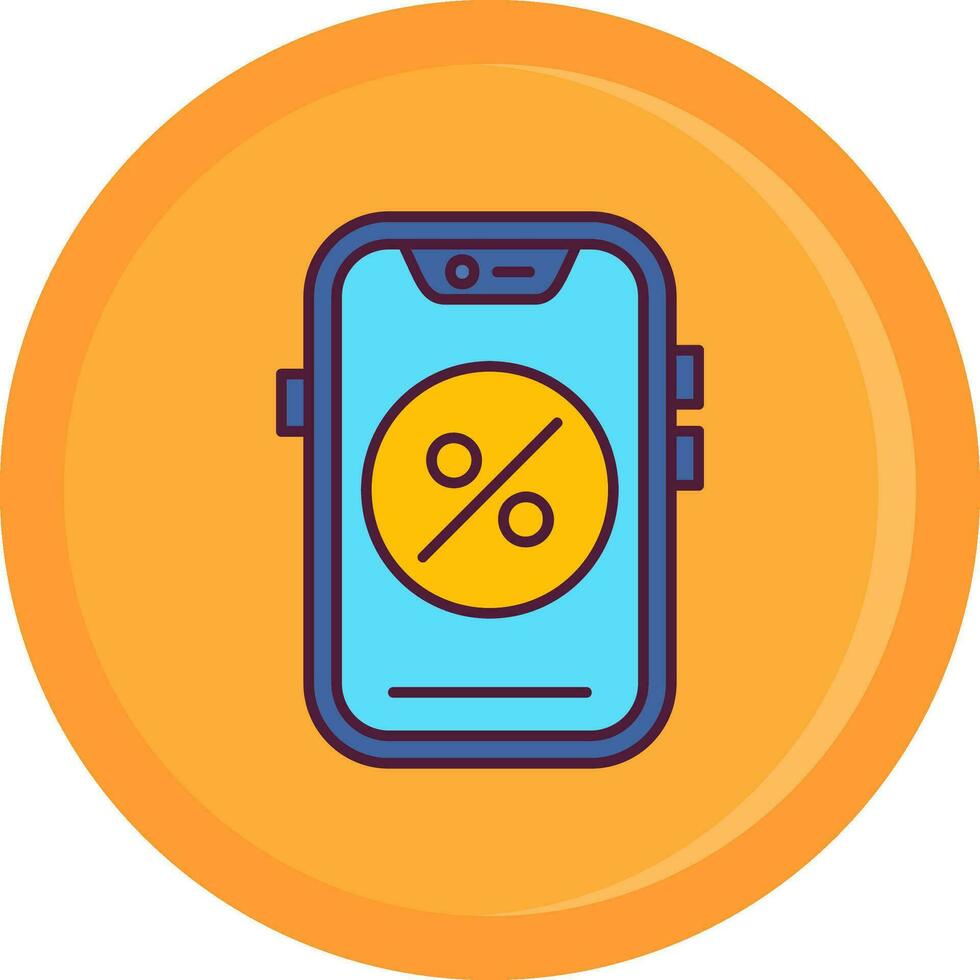 Percentage Line Filled Icon vector