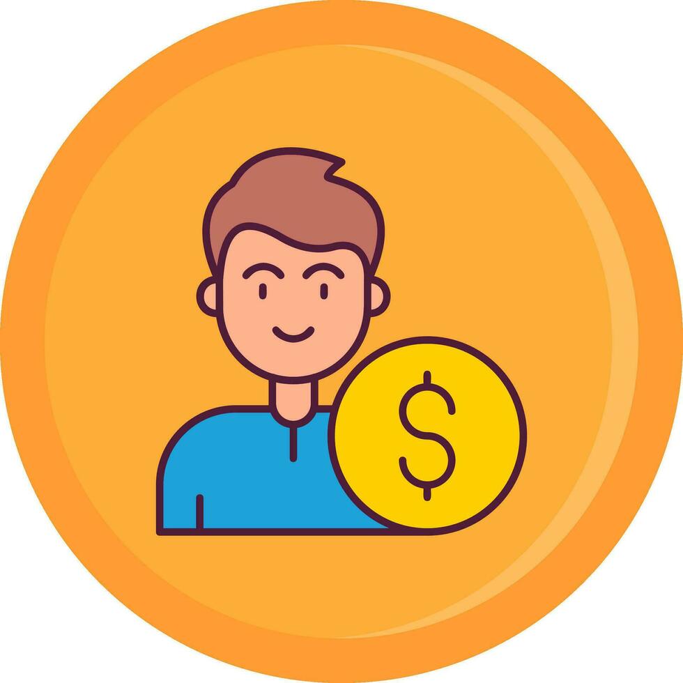 Dollar Line Filled Icon vector